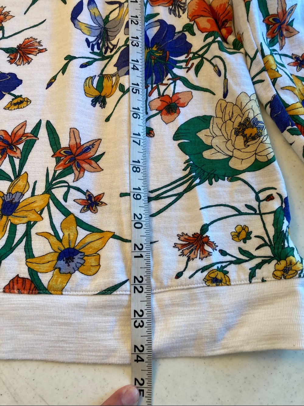 Talbots Floral Lightweight Long Sleeve Top - Multicolor Blooms - Picture 5 of 6